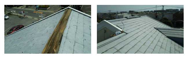 所沢市 雨漏り修理工事（屋根カバー工法）施工前